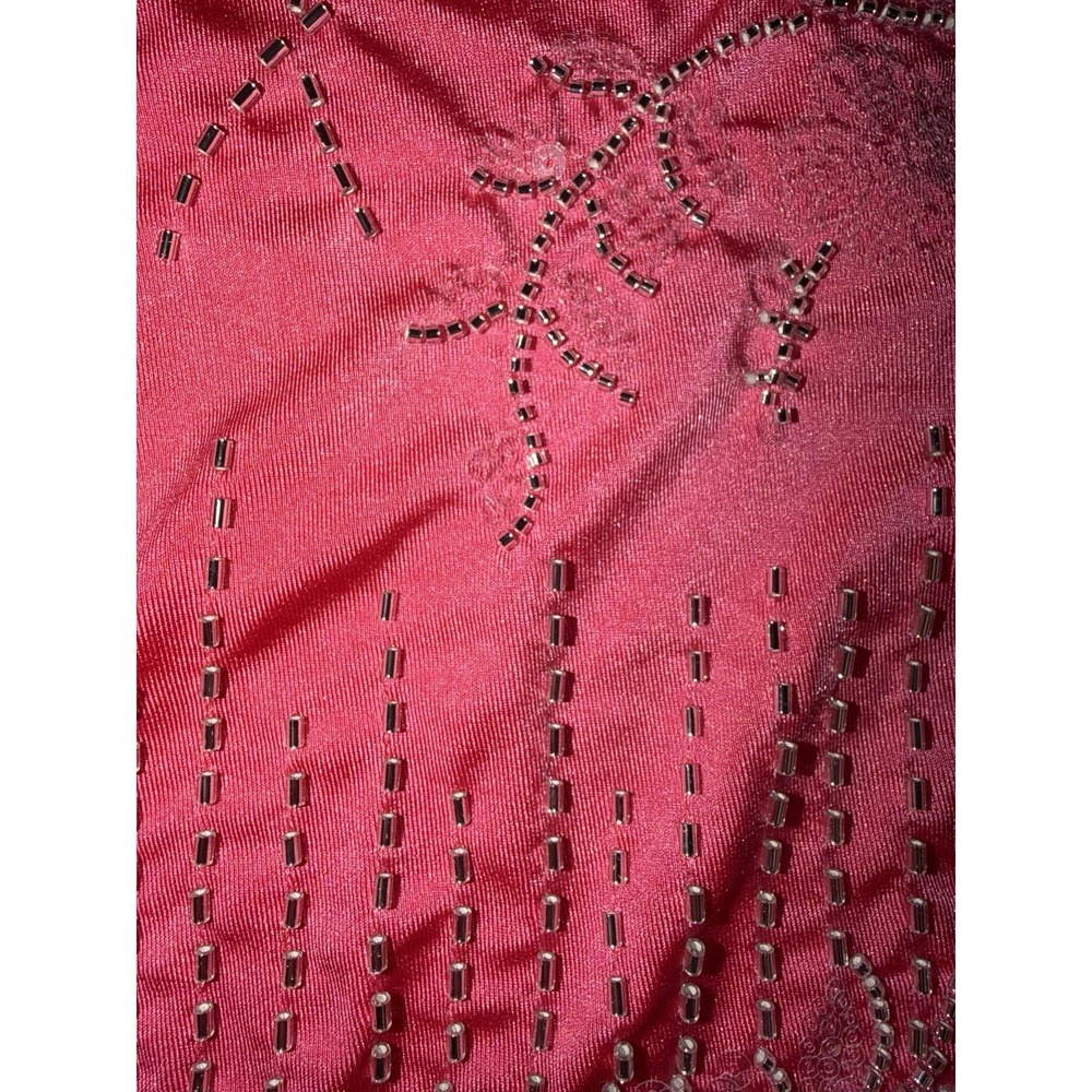 Forever 21 Women Large Pink Strapless Floral Beaded Sequin Top Lined Bright NWT - Picture 5 of 9
